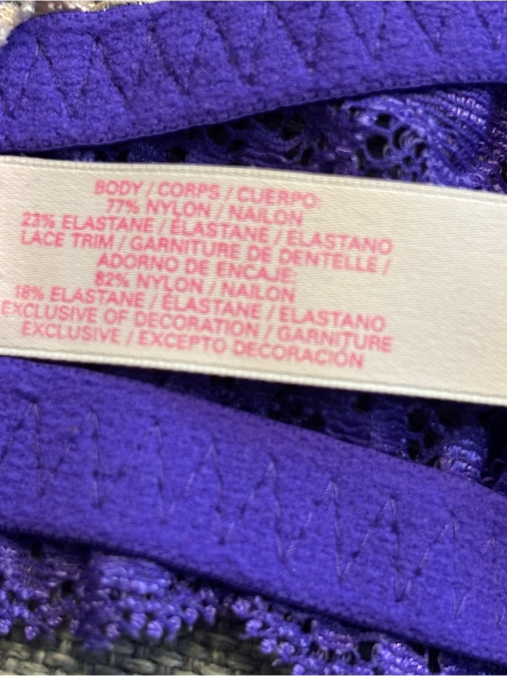 Victoria's Secret Bra, Dream Angels Violet Lace Underwire with Cream Trim, 38D - Picture 8 of 8